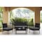 Manhattan Comfort Noli  Steel Rattan 4-Piece Patio Conversation Set with Cushions in Grey OD-CV007-GY - alternate 3